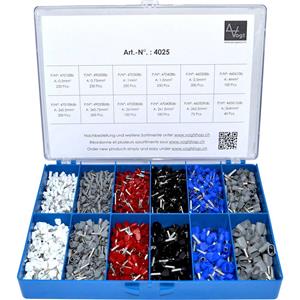 Vogt AG Verbindungstechnik 4025 Adereindhuls assortiment 0.50 mm ² 4 mm ² Wit, Grijs, Rood, Zwart, Blauw 2065 onderdelen