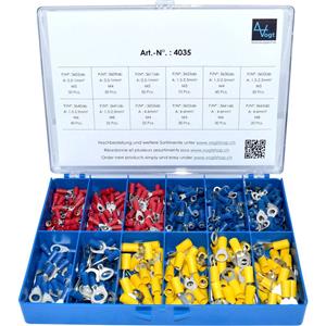 vogtverbindungstechnik Vogt Verbindungstechnik 4035 Assortiment ringkabelschoenen 0.50 mm² - 6 mm² Rood, Blauw, Geel 505 stuk(s)
