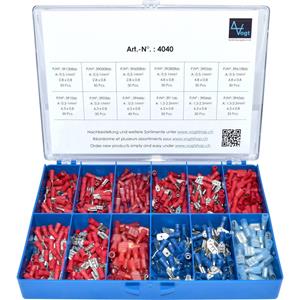 vogtverbindungstechnik Vogt Verbindungstechnik 4040 Assortiment kabelschoenen 0.50 mm² - 2.50 mm² Rood, Blauw 575 stuk(s)