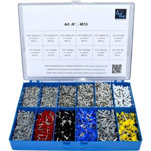 Vogt AG Verbindungstechnik 4015 Adereindhuls assortiment 0.50 mm ² 6 mm ² Zilver, Wit, Grijs, Rood, Zwart, Blauw, Geel 3650 onderdelen