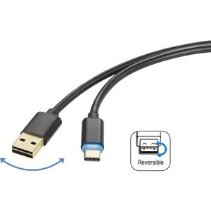 USB 2.0 Kabel Renkforce [1x USB-A 2.0 stekker - 1x USB-C stekker] 1.5 m Zwart