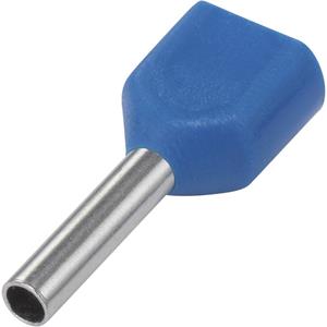 Trucomponents TRU COMPONENTS 1091316 Dubbele adereindhuls 1 x 0.75 mm ² x 8 mm Deels geÃ¯soleerd Lichtblauw 100 stuks