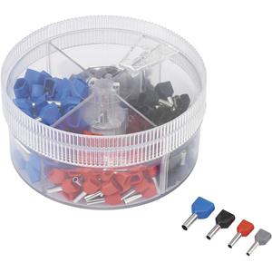 Trucomponents TRU COMPONENTS 739884 Dubbel-adereindhulzen-assortiment 0.50 mm ² 2.50 mm ² Grijs, Rood, Zwart, Blauw 200 stuks