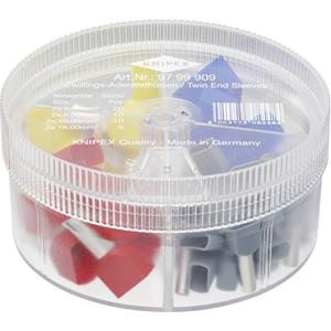 Knipex 97 99 909 Assortiment adereindhulzen Volledig geïsoleerd Grijs, Rood, Blauw, Geel 45 stuk(s) Box