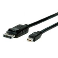 Roline Mini-DisplayPort Anschlusskabel 2.00m Geschirmt Schwarz [1x DisplayPort Stecker - 1x Mini-Dis