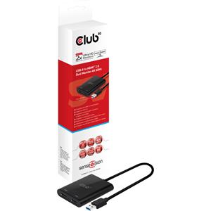 club3d Club 3D USB-A to HDMI 2.0 Dual Monitor 4