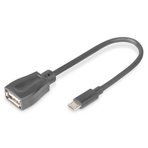 DIGITUS USB 2.0 Adapterkabel, OTG, micro USB-B - USB-A