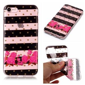 Softcase strepen en bloemen hoes iPhone 7 / 8