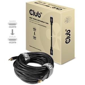 Club3D HDMI Anschlusskabel [1x HDMI-Stecker - 1x HDMI-Stecker] 15.00m Schwarz