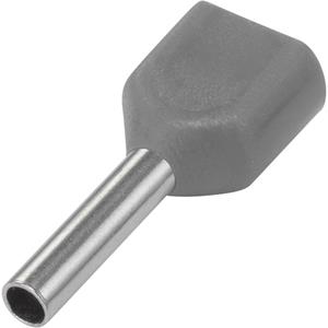 trucomponents TRU COMPONENTS Zwillings-Aderendhülse 1 x 2.50mm² x 10mm Teilisoliert Grau 100St.