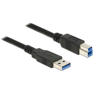 delock USB 3.0 Anschlusskabel [1x USB 3.0 Stecker A - 1x USB 3.0 Stecker B] 2.00m Schwarz vergoldete