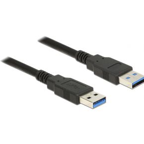 delock USB 3.0 Anschlusskabel [1x USB 3.0 Stecker A - 1x USB 3.0 Stecker A] 1.00m Schwarz vergoldete