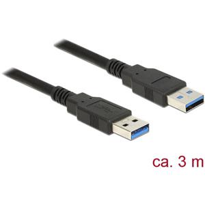 delock Kabel USB 3.0 Typ-A Stecker > USB 3.0 Typ-A Stecker 3,0 m schwa