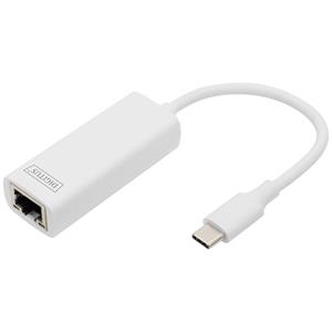 Digitus Netwerk, USB 3.0 Adapter [1x USB 3.0 stekker C - 1x RJ45-bus] Zilver Afgeschermd