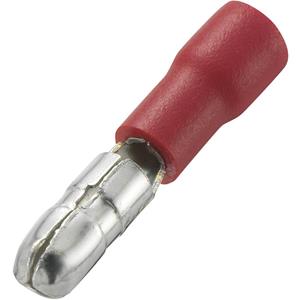 Rundstecker 0.50mm² 1mm² Stift-Ø: 4mm Teilisoliert Rot 100St.