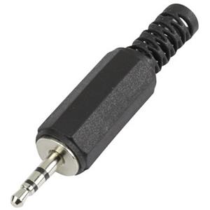 Jackplug 2.5 mm Stekker, recht TRU Components Stereo Aantal polen: 3