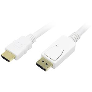 LogiLink DisplayPort - HDMI Anschlusskabel, 2,0 m, weiß