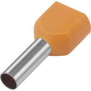 trucomponents TRU COMPONENTS Zwillings-Aderendhülse 1 x 0.50mm² x 8mm Teilisoliert Orange 100St.