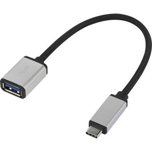 Renkforce USB 3.1 Kabel [1x USB-C stekker - 1x USB 3.0 bus A] Zilver Gesleeved