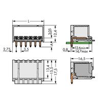 WAGO 2091-1422/200-000 Male behuizing-board 2091 Totaal aantal polen: 2 Rastermaat: 3.50 mm 200 stuk(s)