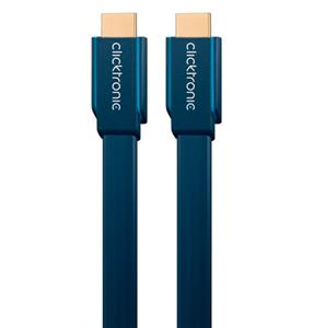 clicktronic HighSpeed HDMI+flat cable w. Ethernet(HDMI A/HDMI A) 1,0 m high-speed