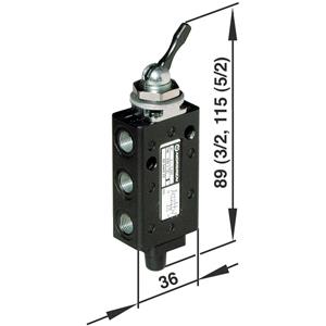Norgren Mechanisch bedienbaar pneumatisch ventiel 03040302 Materiaal (behuizing) Aluminium 1 stuk(s)