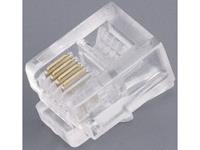 Modulaire stekker Stekker, recht Aantal polen: 6P6C Transparant TRU Components TC-2525002 100 stuks