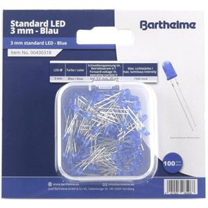 Barthelme LED-assortiment Blauw Rond 3 mm 1500 mcd 30 Â° 20 mA 2 V 1 set