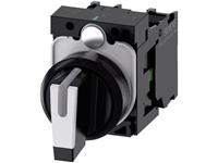 Siemens 3SU11002BM601NA0 3SU1100-2BM60-1NA0 Knebelschalter Frontring Kunststoff Schwarz, Weiß 2 x 4