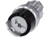 Siemens 3SU1050-4BF11-0AA0 Schlüsselschalter Frontring Metall, Hochglanz Schwarz 1 x 90° Schlüsse