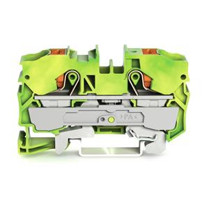 Aardingsklem 10 mm Push-In-klem Groen-geel Wago 2210-1207 25 stuks
