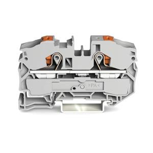 Doorgangsklem 12 mm Push-In-klem Grijs Wago 2216-1201 20 stuks