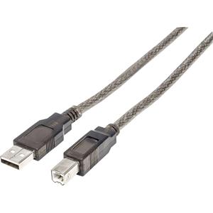 USB 2.0 Kabel Manhattan [1x USB-A 2.0 stekker - 1x USB-B 2.0 stekker] 15 m Zwart