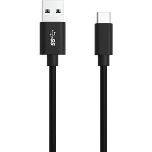 Mobiele telefoon, Notebook Kabel Ansmann [1x USB 3.0 stekker A - 1x USB-C stekker] 1.2 m Zwart