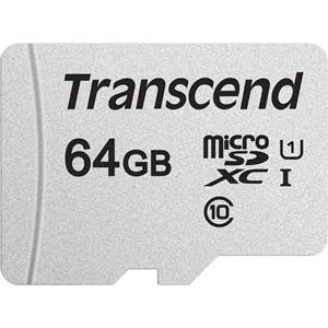 Transcend Premium 300S microSDXC-kaart 64 GB Class 10, UHS-I, UHS-Class 3, v30 Video Speed Class incl. SD-adapter