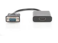 DIGITUS VGA - HDMI + Audio Konverter, schwarz