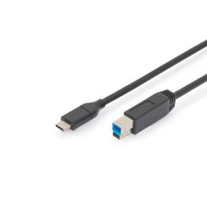 digitus USB 3.1 Anschlusskabel [1x USB 3.1 Stecker C - 1x USB 3.0 Stecker B] 1.00m Schwarz doppelt g