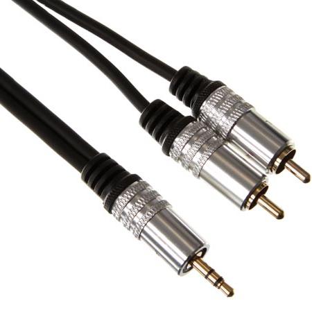 Velleman 3.5 mm STEREOPLUG NAAR 2 x RCA AUDIOPLUG / STANDAARD / 10.0 m / M-M / VERGULD