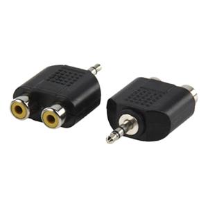 Valueline Mini-jack male naar mini-jack female (2x) stereo adapter