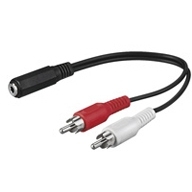 Valueline RCA naar 3 pin 3.5 mm female adapter