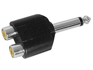 Velleman DUBBELE RCA VROUWELIJK NAAR MANNELIJKE 6.35mm MONO JACK - 