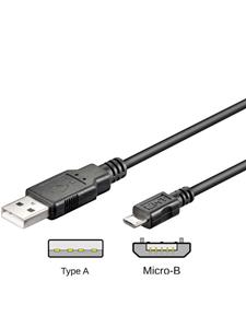 Pro USB 2.0 A/Micro-B - Schwarz - 0.15m