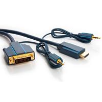 Clicktronic HDMI - DVI met analoge audio - 5 meter - 