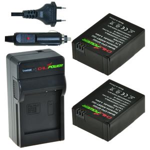 Chilipower 2 x AHDBT-302 accu's voor GoPro Hero3 en Hero3+ inclusief oplader en autolader - Origineel 