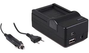 Patona 4-in-1 acculader voor Canon LP-E10 accu - compact en licht - laden via stopcontact, auto, USB en Powerbank
