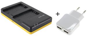 sony Duo lader voor 2 camera-accu's  NP-FZ100 + handige 2 poorts USB 230V adapter