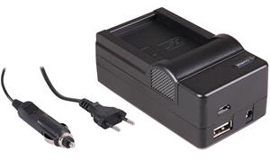 Patona 4-in-1 acculader voor Canon LP-E17 accu - compact en licht - laden via stopcontact, auto, USB en Powerbank