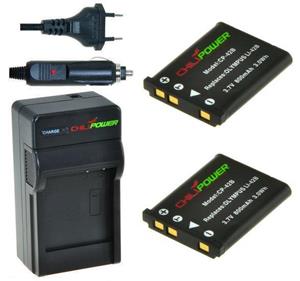 Chilipower 2 x Li-40B / Li-42B accu's voor Olympus - inclusief oplader en autolader - Origineel 
