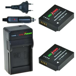 Chilipower 2 x DMW-BLH7E accu's voor Panasonic - inclusief oplader en autolader - Origineel 