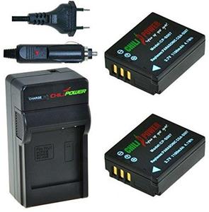 Chilipower 2 x CGA-S007 accu's voor Panasonic - inclusief oplader en autolader - Origineel 